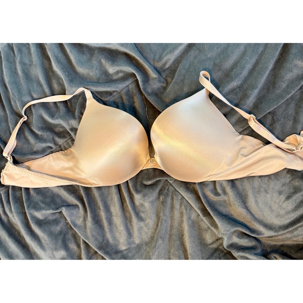 Victoria's Secret So Obsessed Push-Up Bra Nude Beige 34D Underwire Shimmer